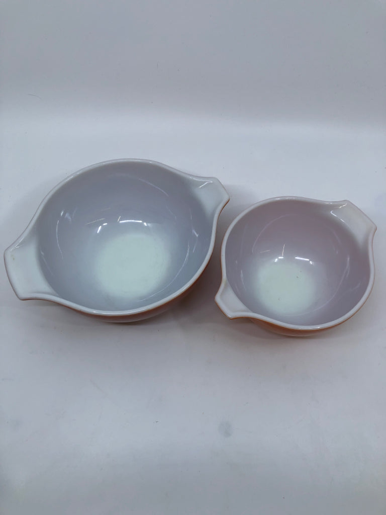 2PC VTG AUTUMN HARVEST CINDERELLA HANDLES MIXING BOWLS.