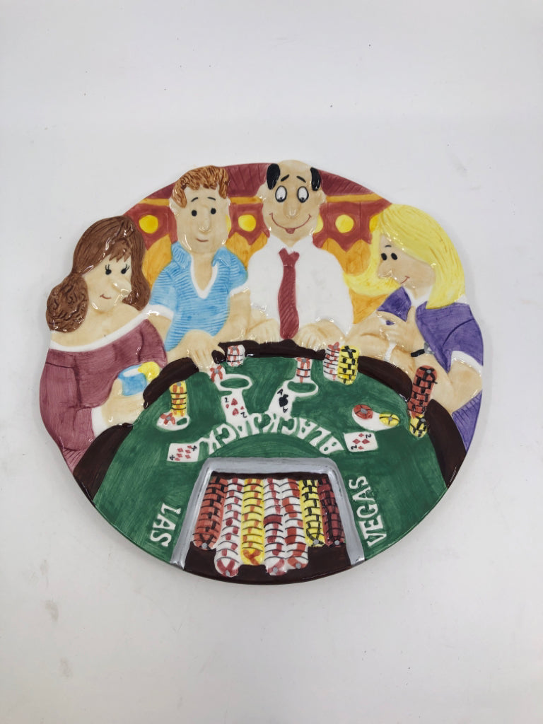 LAS VEGAS BLACKJACK TABLE PLATE.