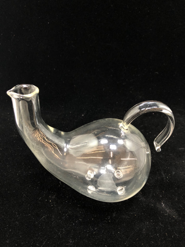 MINI GLASS DECANTER W/ELONGATED NECK.