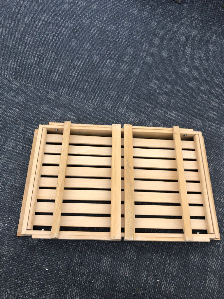 WOODEN FOLDABLE BED TRAY.