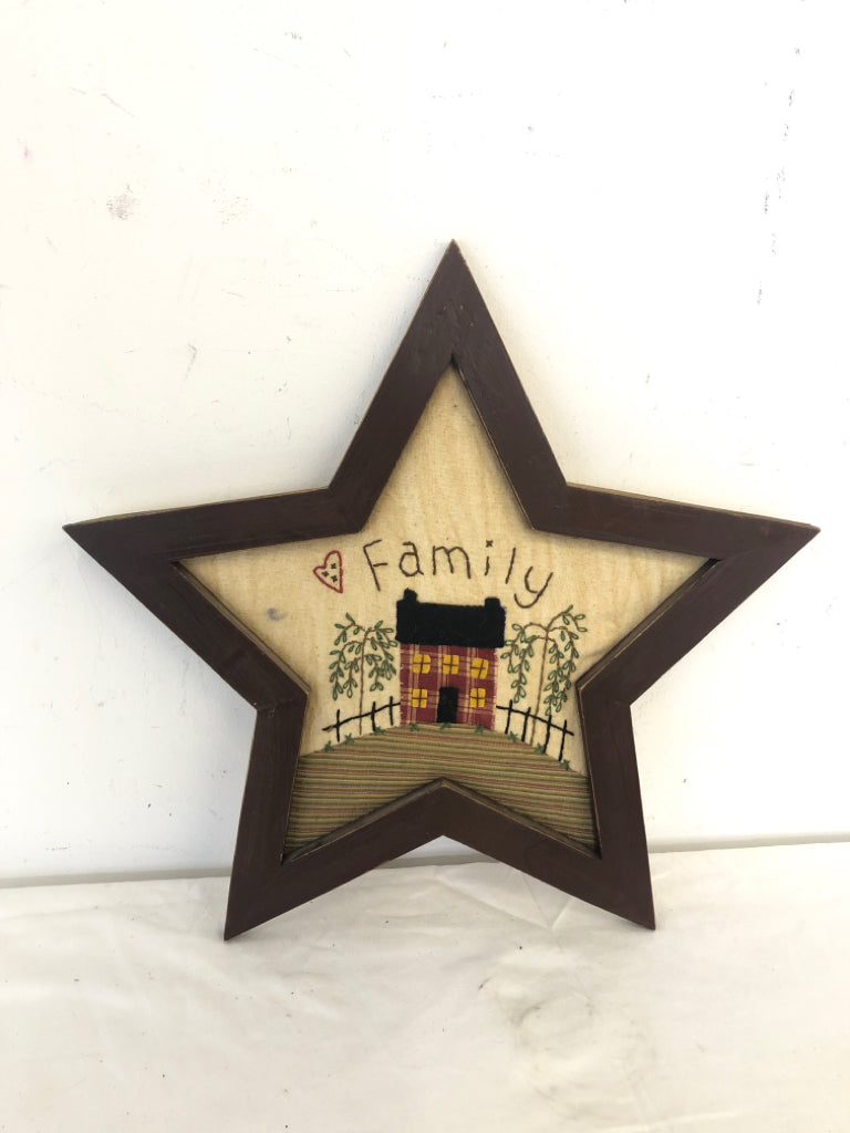 PRIMITIVE FAMILY STAR WALL ART.