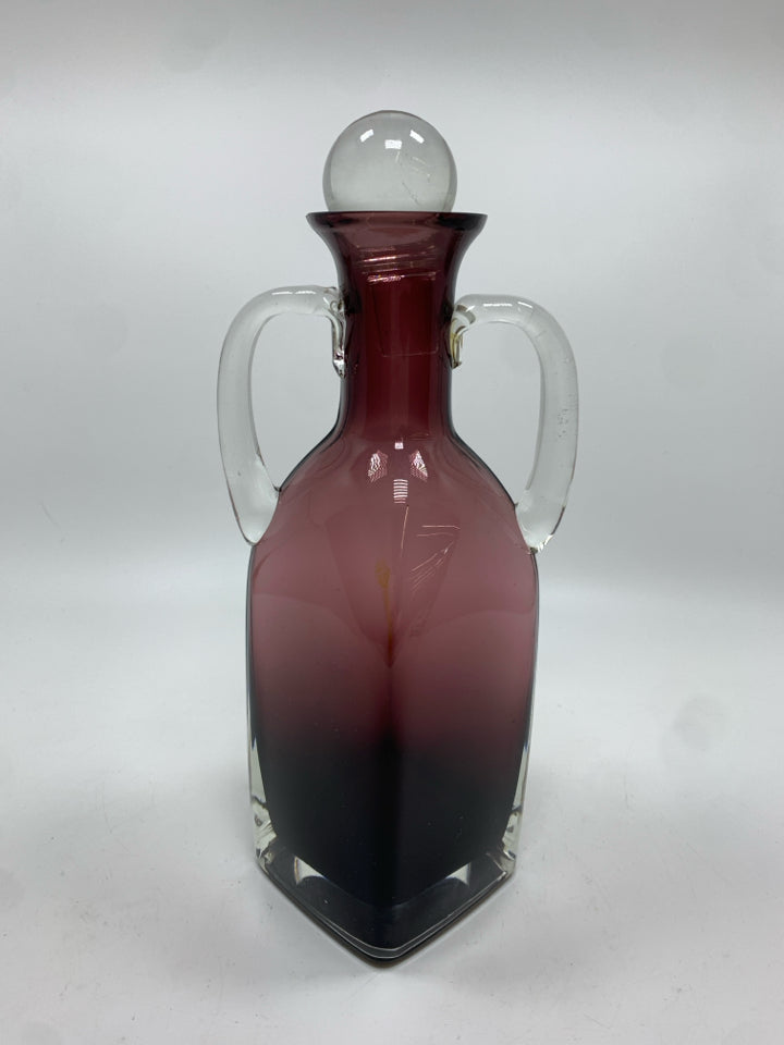 PURPLE GLASS DECANTER.