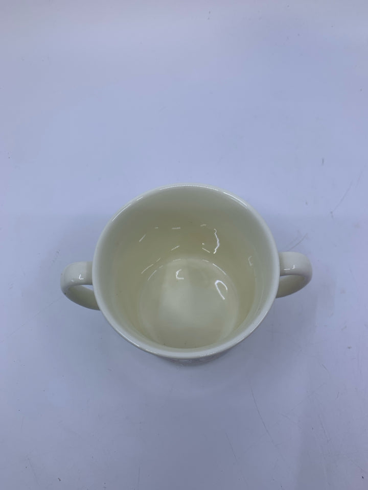 BUNNYKINS CELEBRATE YOUR CHRISTENING DOUBLE HANDLE MUG.