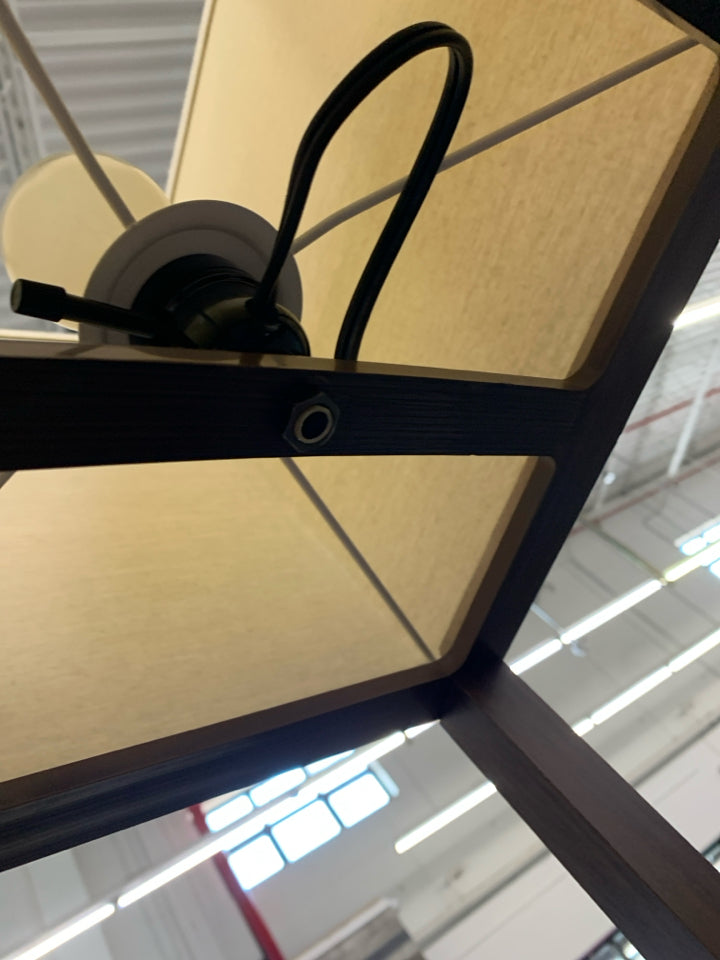 SHELF FLOOR LAMP W/CANVAS SHADE.