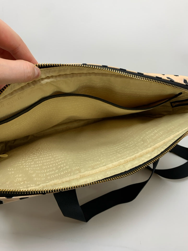 KATE SPADE CREAM BLACK POLKA DOT LAPTOP BAG.