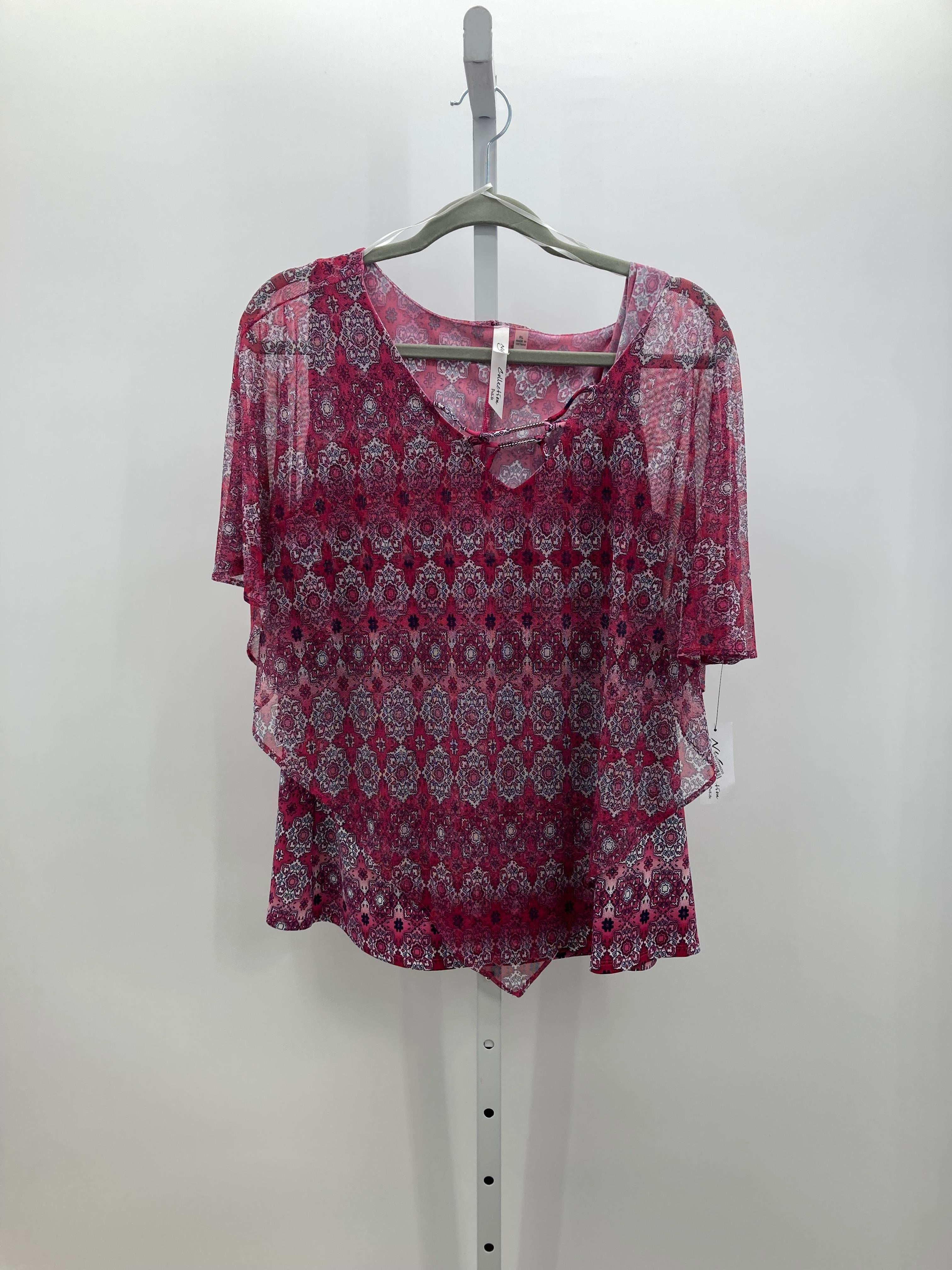 NY Collection Size Large Petite Petite Short Sleeve Shirt