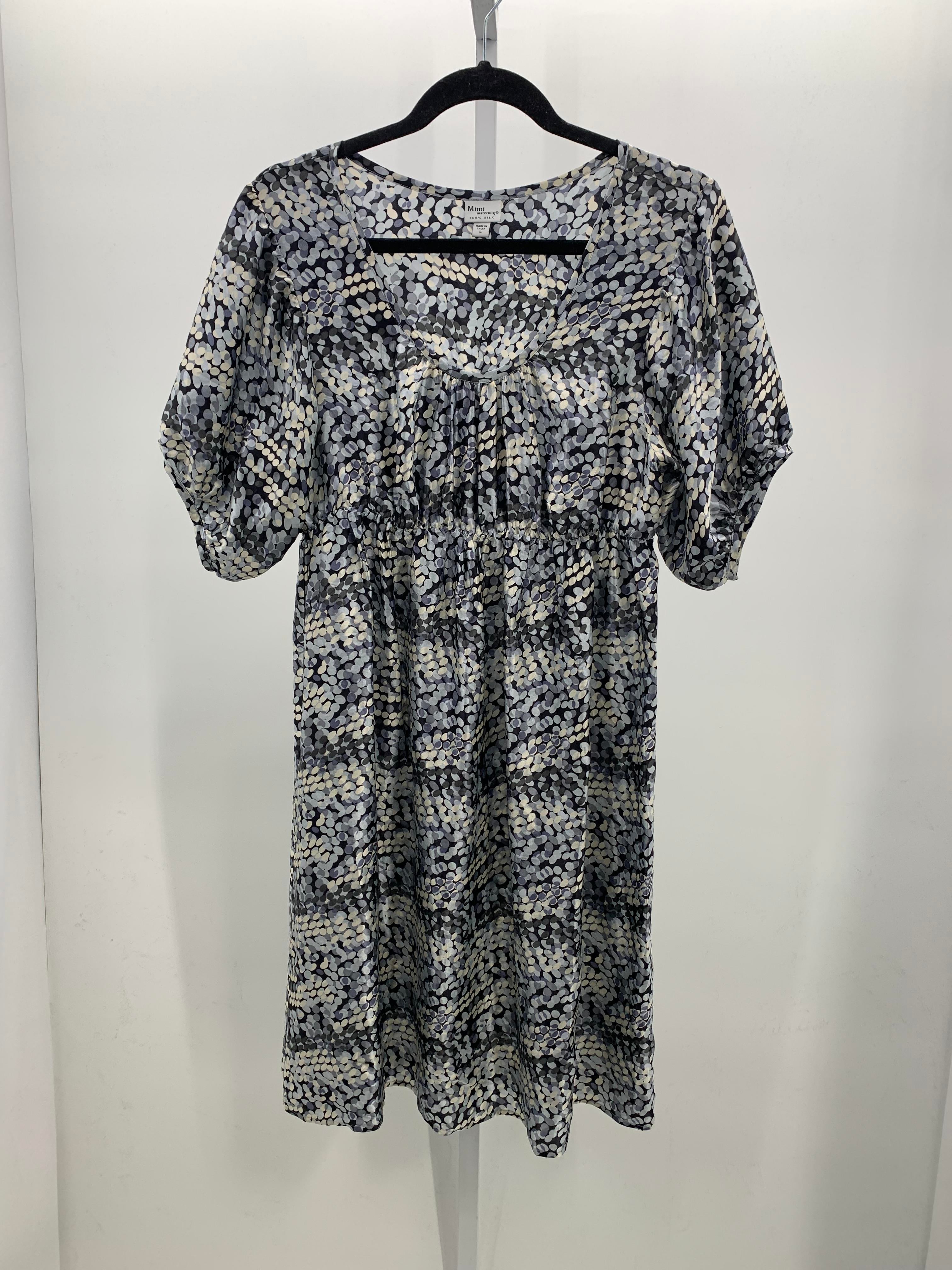 Grey Size Large Maternity Short Sleeve Dress