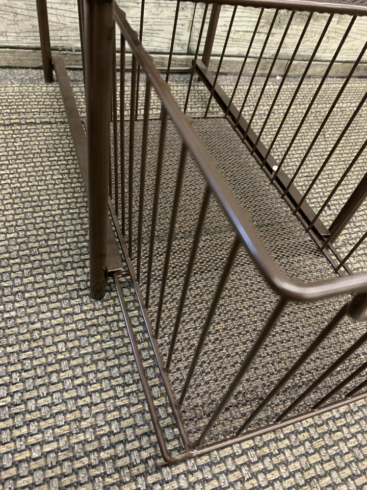 BROWN WIRE ORGANIZER PULL-OUT BIN STACKABLE.