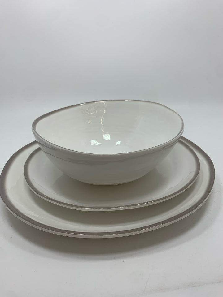 18PC MELAMINE DINNER SET SVC FOR 6.