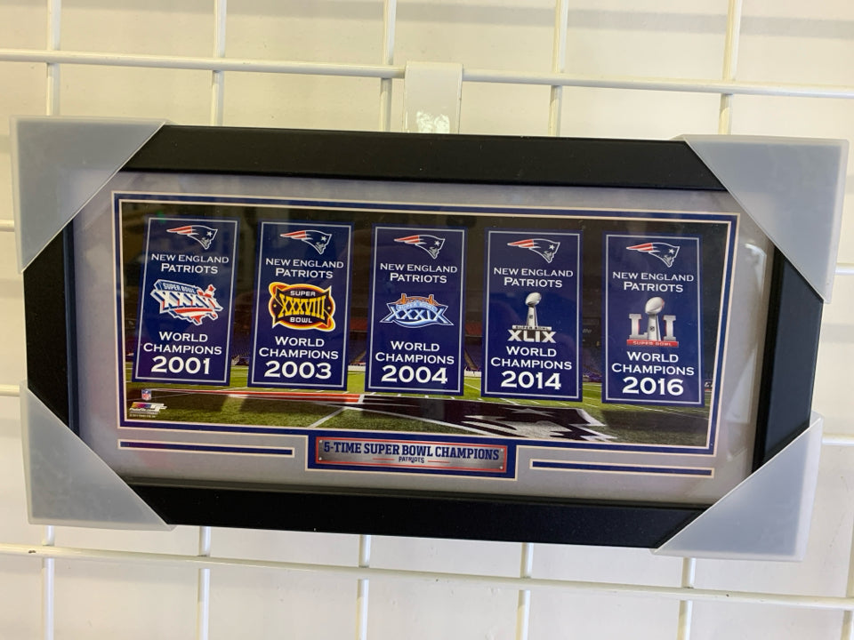 5- TIME SUPER BOWL CHAMPIONS PATS WALL ART.