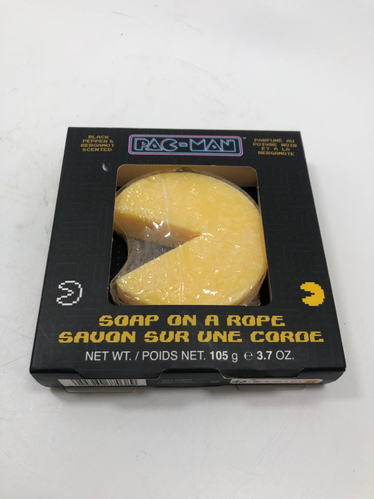 NIB PAC-MAN SOAP ON A ROPE.