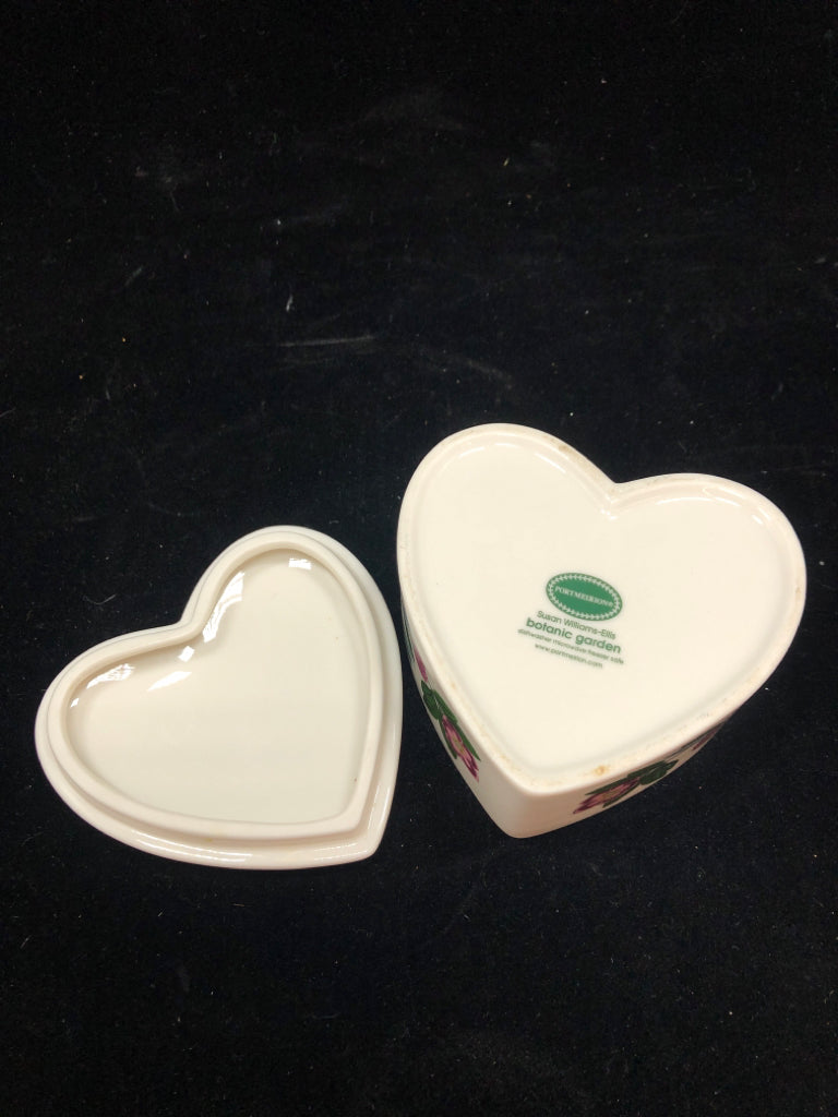 HEART SHAPED PORTMEIRION BOTANIC BOX W/LID.