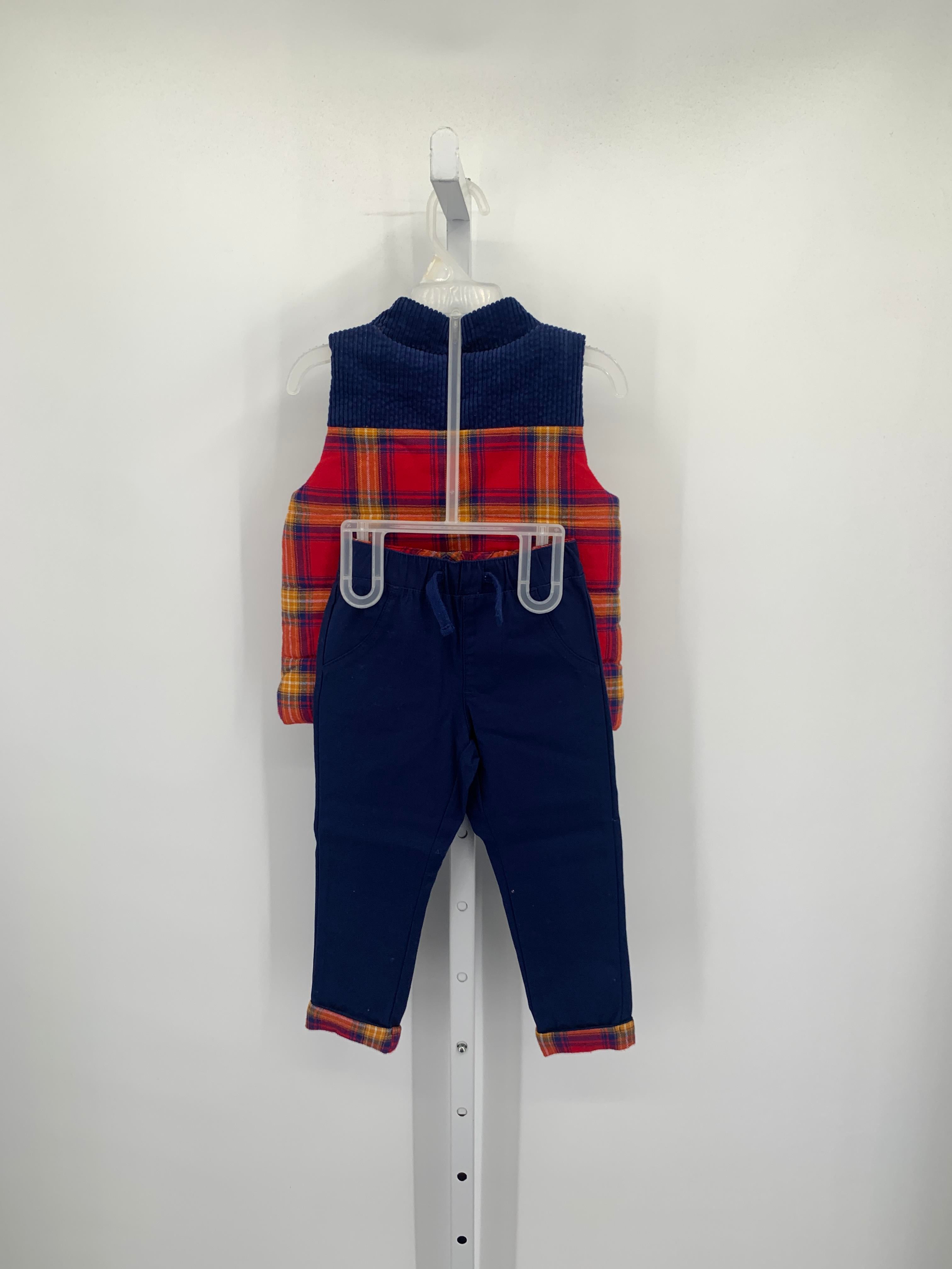 PLAID VEST ELASTIC WAIST PANTS