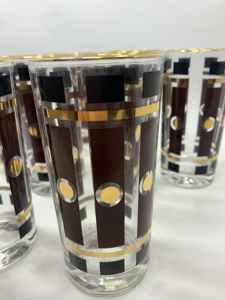8 VTG ATOMIC GEOMETRIC BROWN W/GOLD RIM GLASSES.