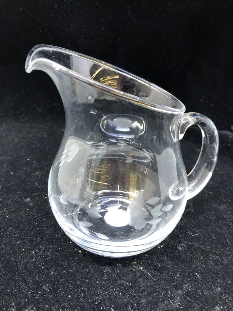 2PC PRINCESS HOUSE ETCHED SUGAR AND CREAMER.