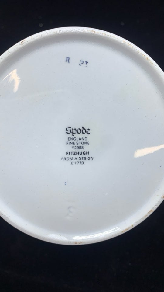 SMALL BLUE SPODE FITZHUGH PITCHER.