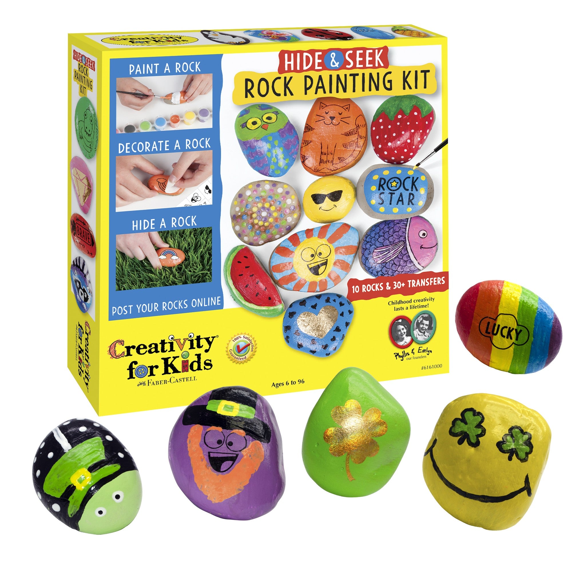 Hide & Seek Rock Painting Kit - Creativity for Kids: Paints, Stickers, Rocks, Br