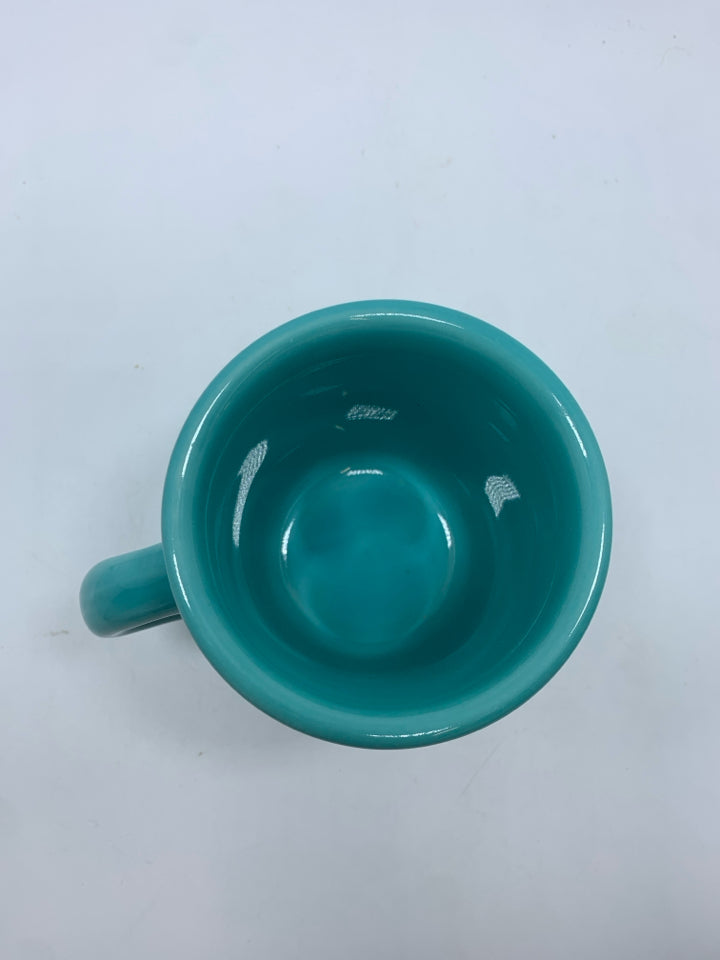 2 TEAL HLC DINER MUGS.