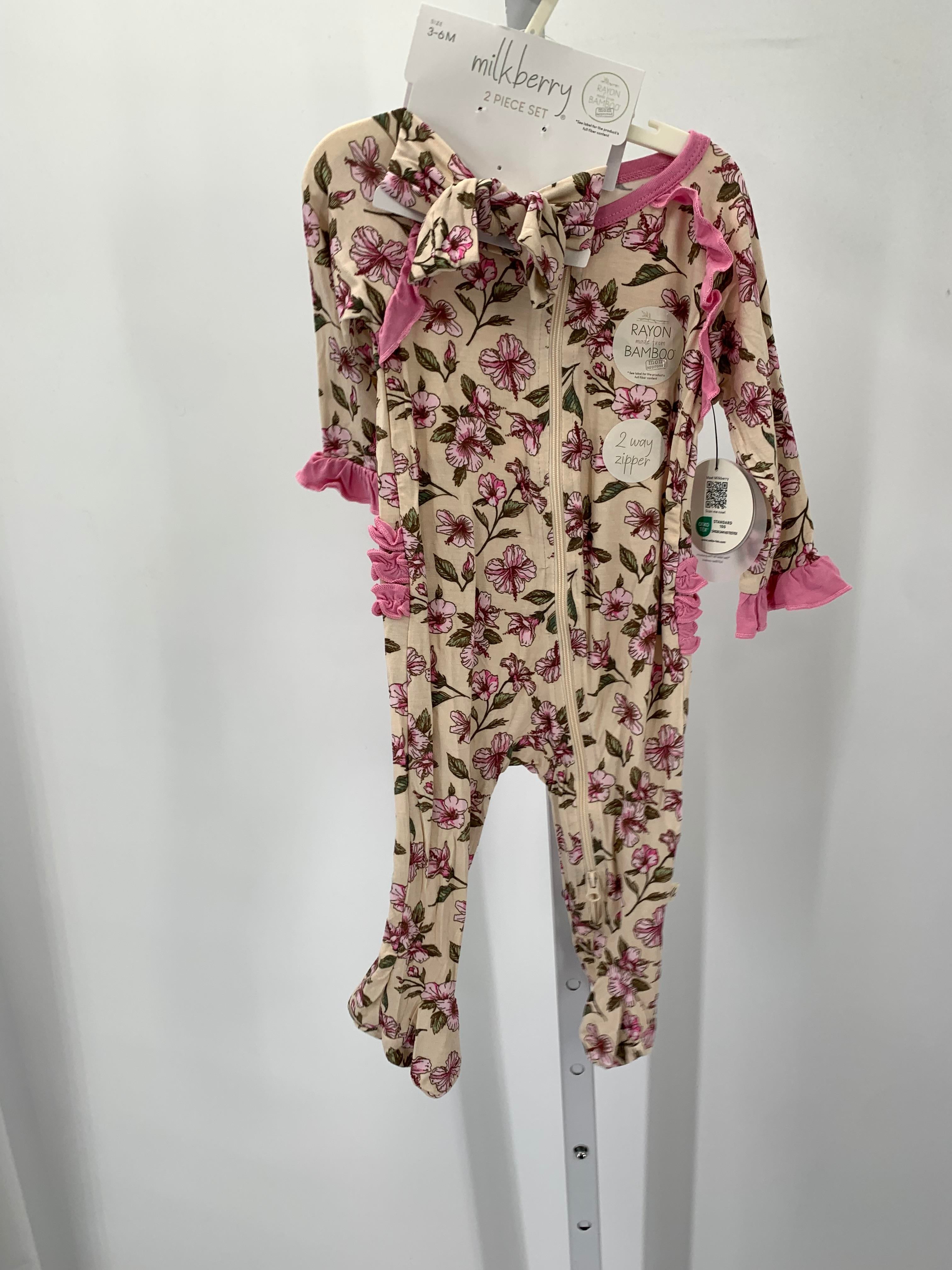 Size 3-6 Months Girls Long Slv. Romper