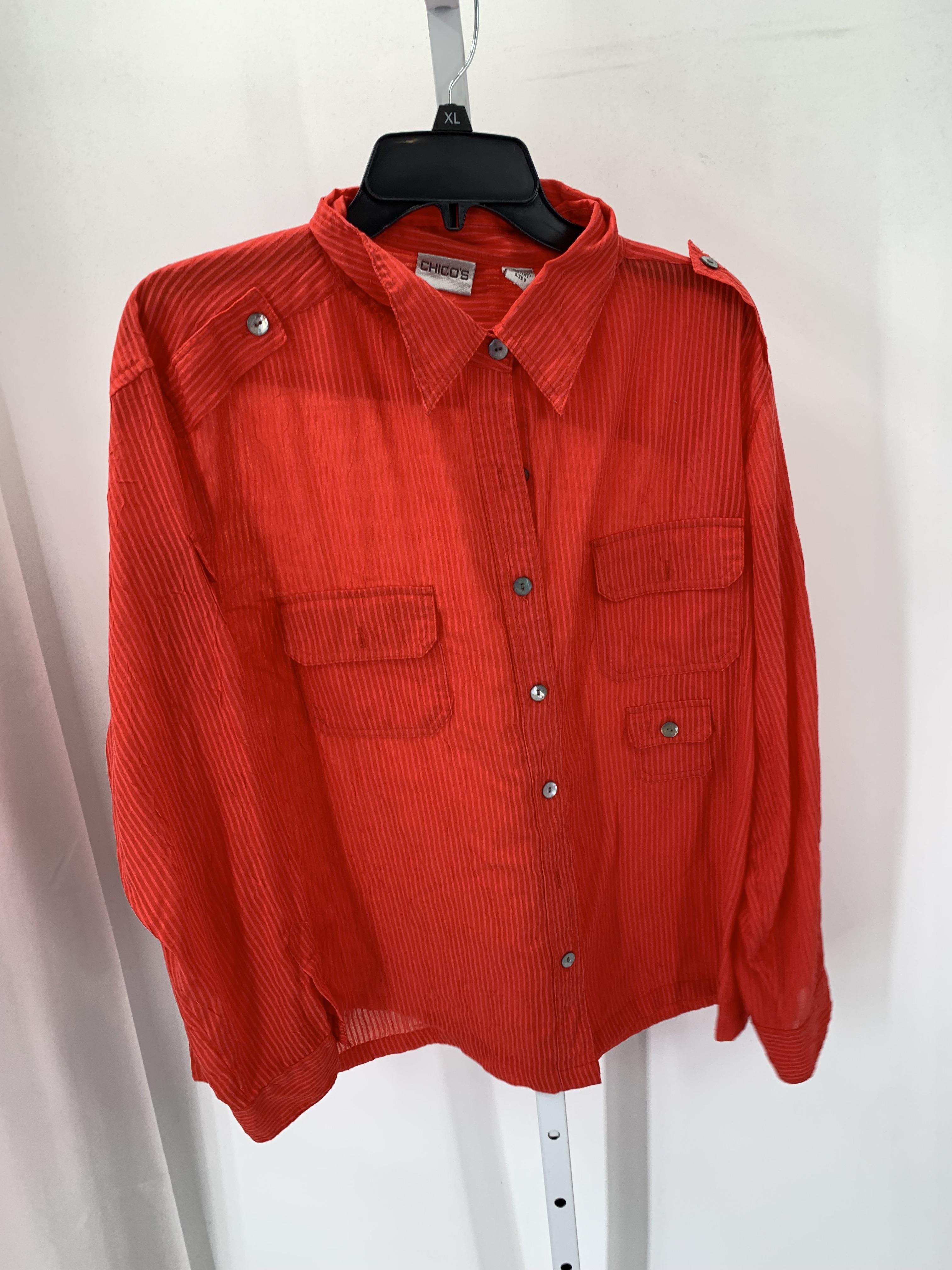 Chico's Size Large Misses Long Sleeve Shirt