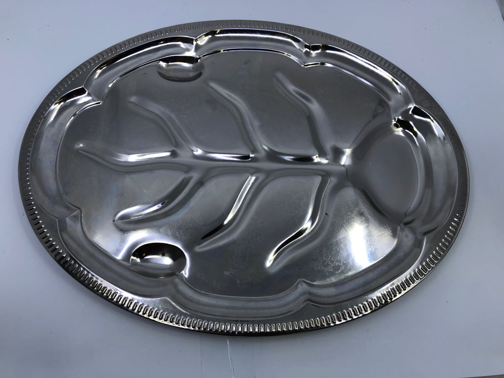 VTG METAL SERVING PLATTER 18" X 13"