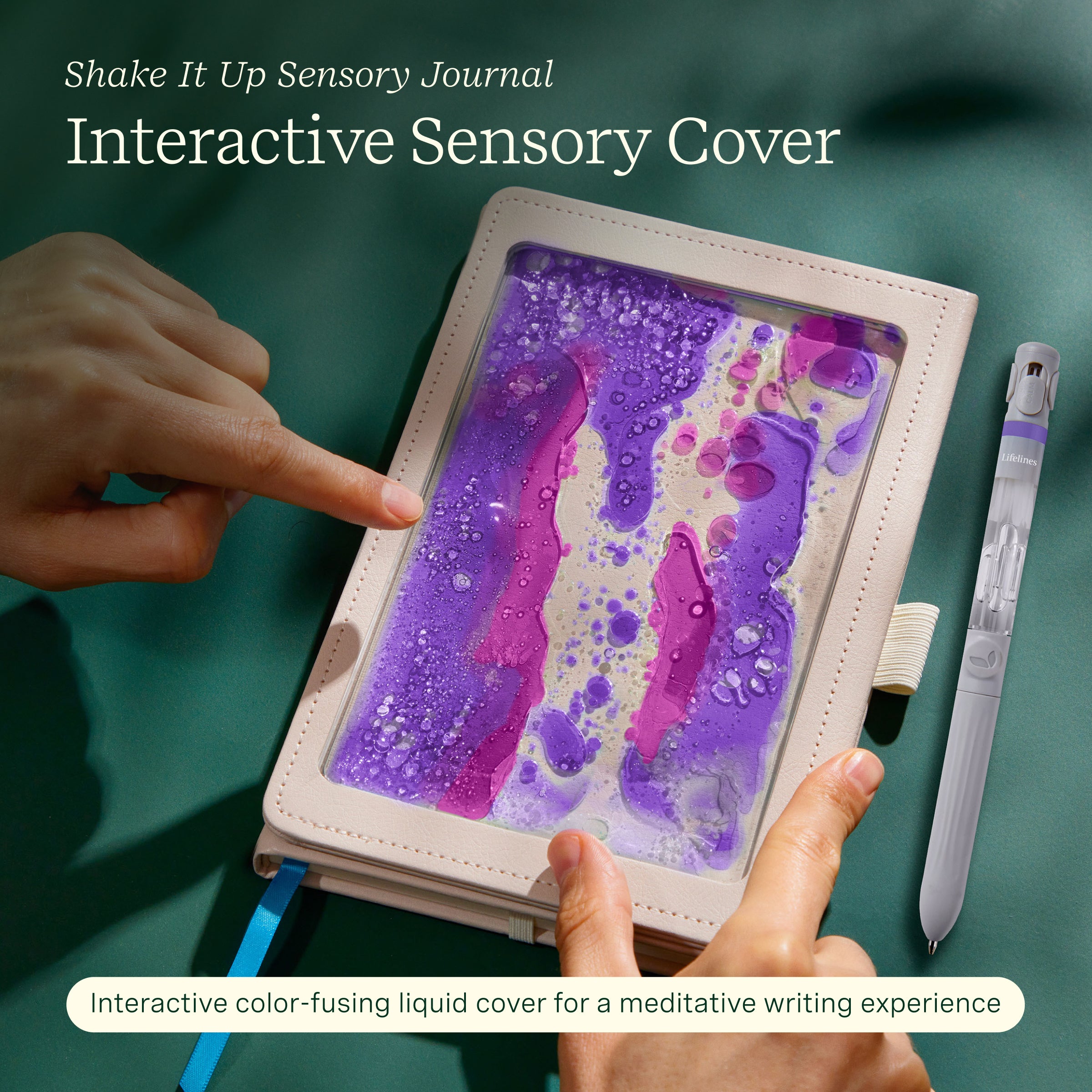 Lifelines "Shake It Up" Sensory Journal - Purple Pink Garden - Embossed Paper