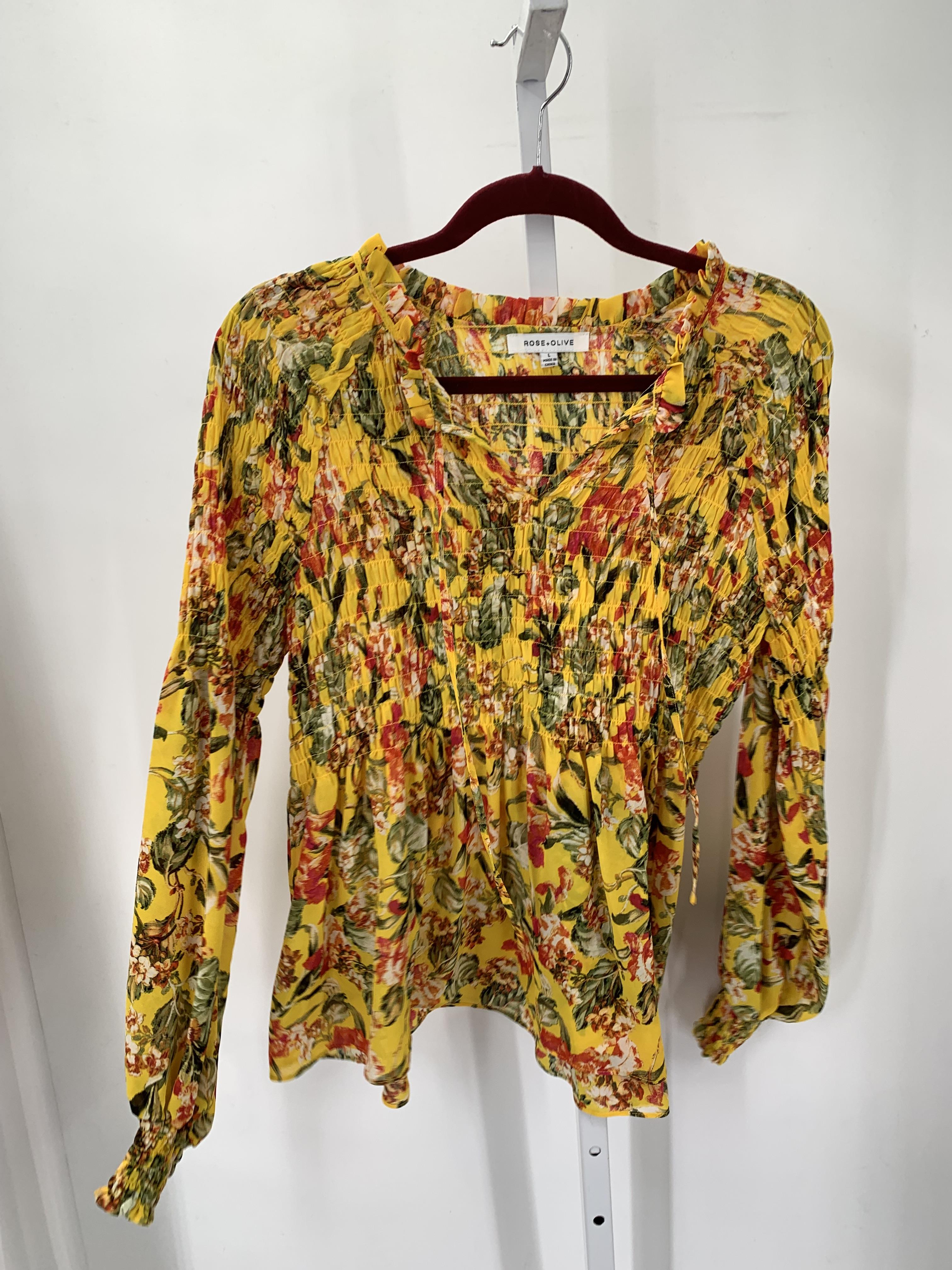 Rose & Olive Size Large Misses Long Sleeve Shirt