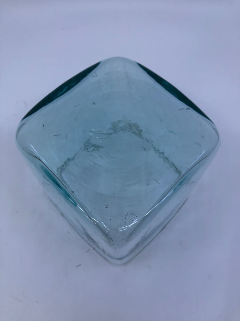 GREEN TINTED GLASS VASE.