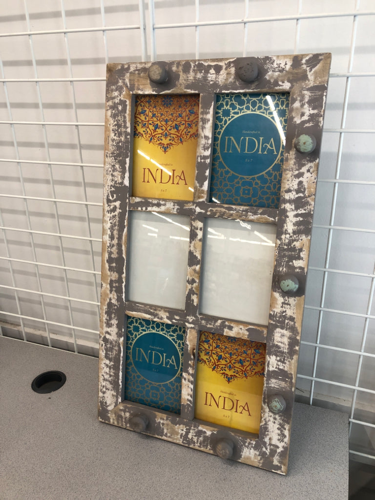 RUSTIC 6 PICTURE FRAME.