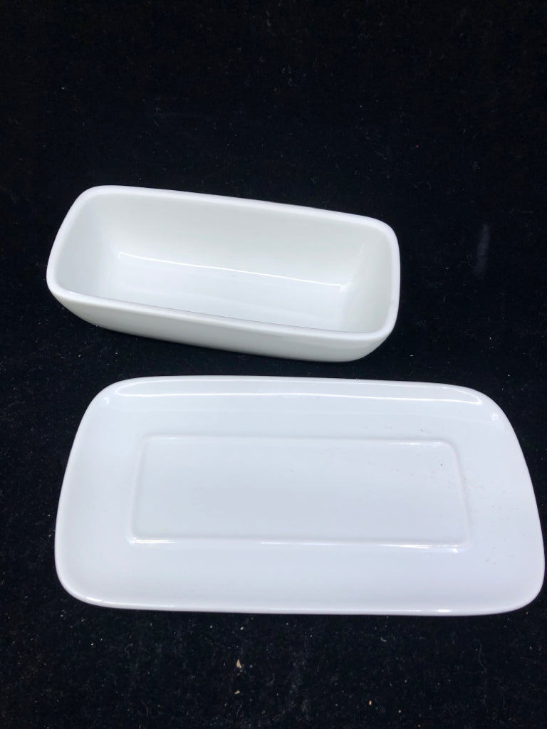 BUTTER DISH WHITE PORCELAIN THRESHOLD.