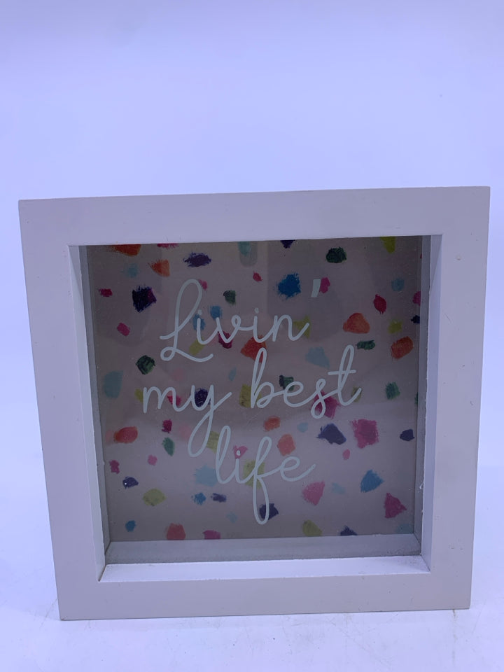 SMALL LIVIN MY BEST LIFE- CONFETTI WALL HANGING.