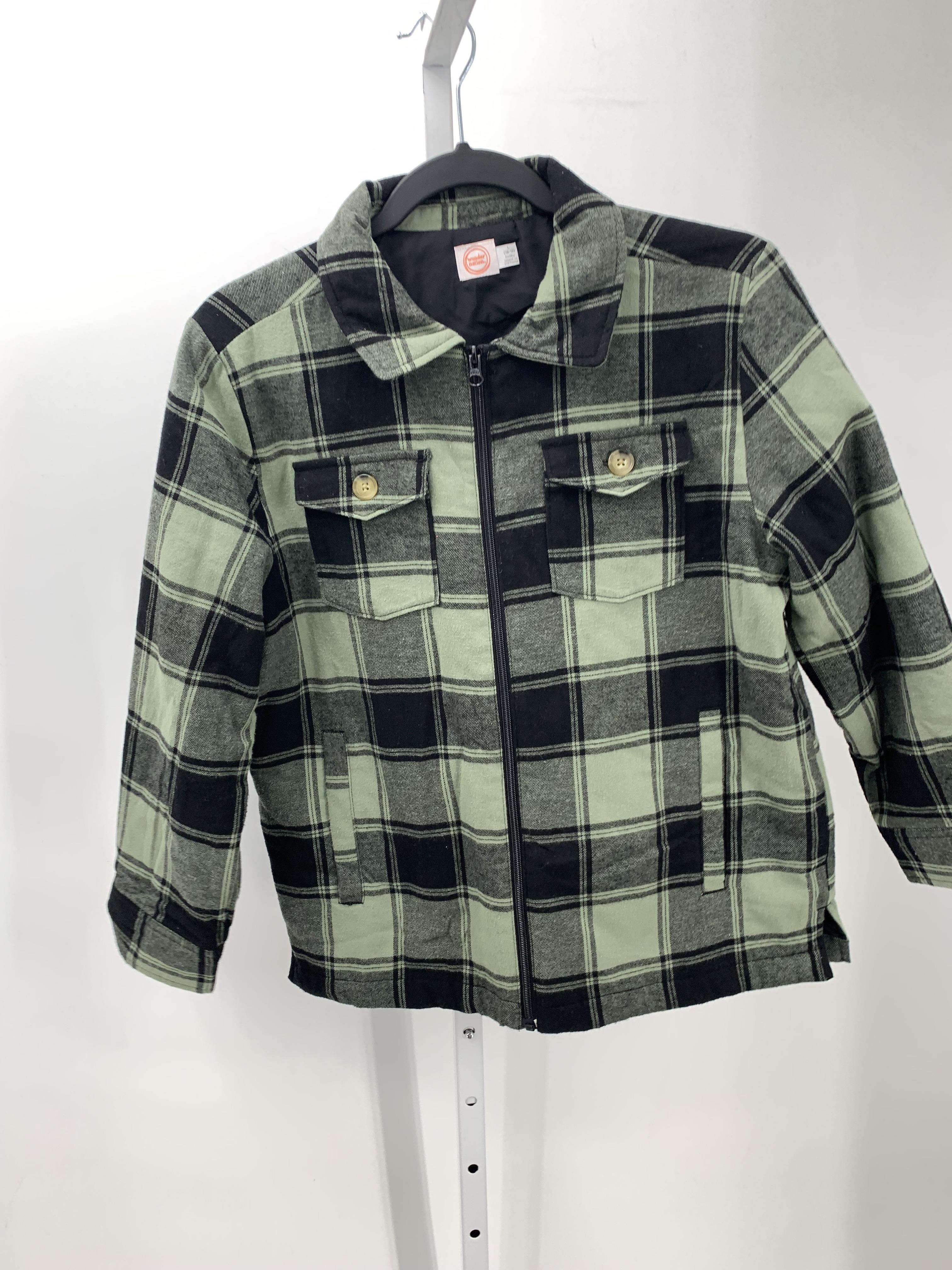 BLACK PLAID ZIP UP