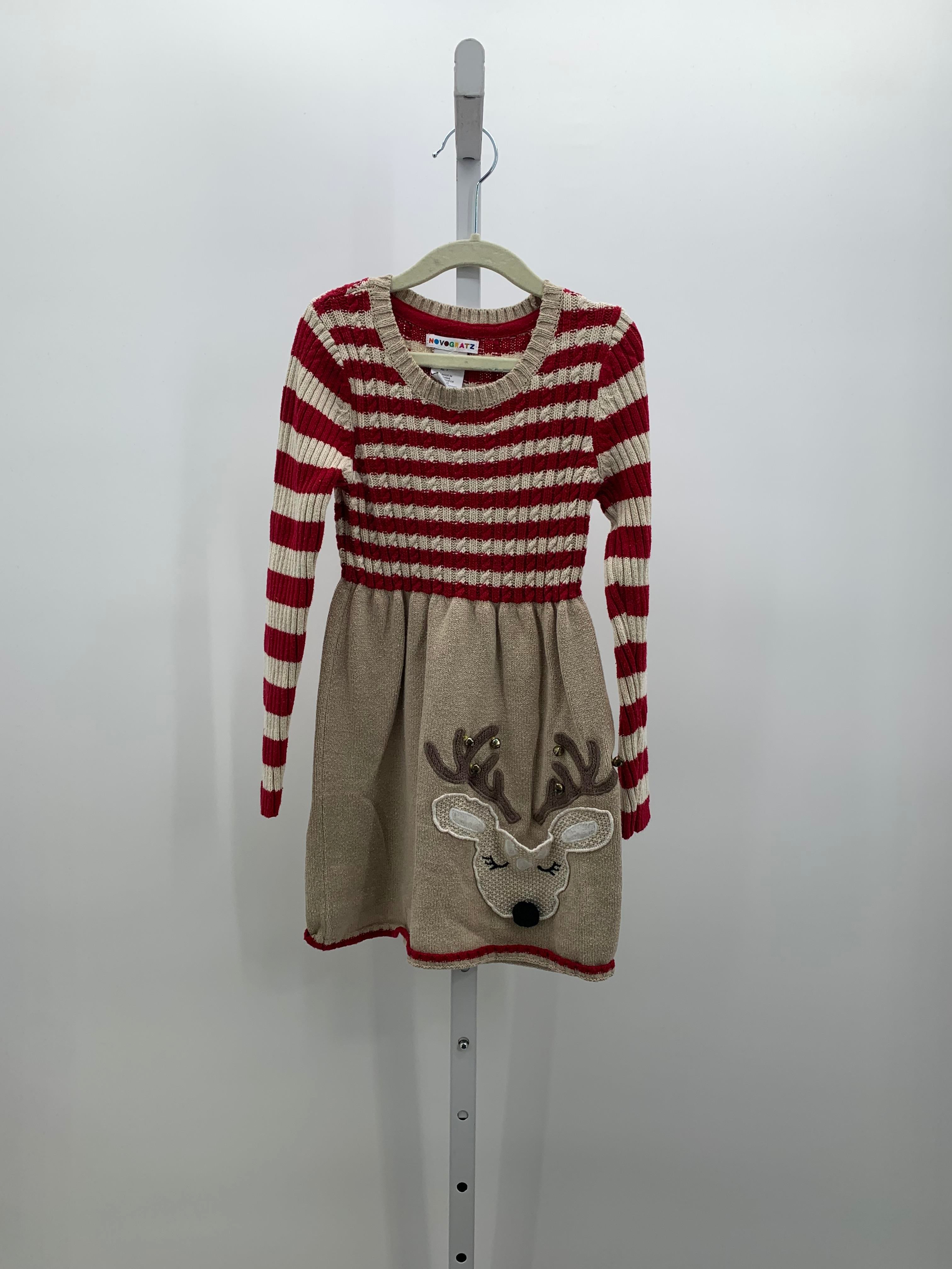 LONG SLV SWEATER DRESS REINDEER BELLS.