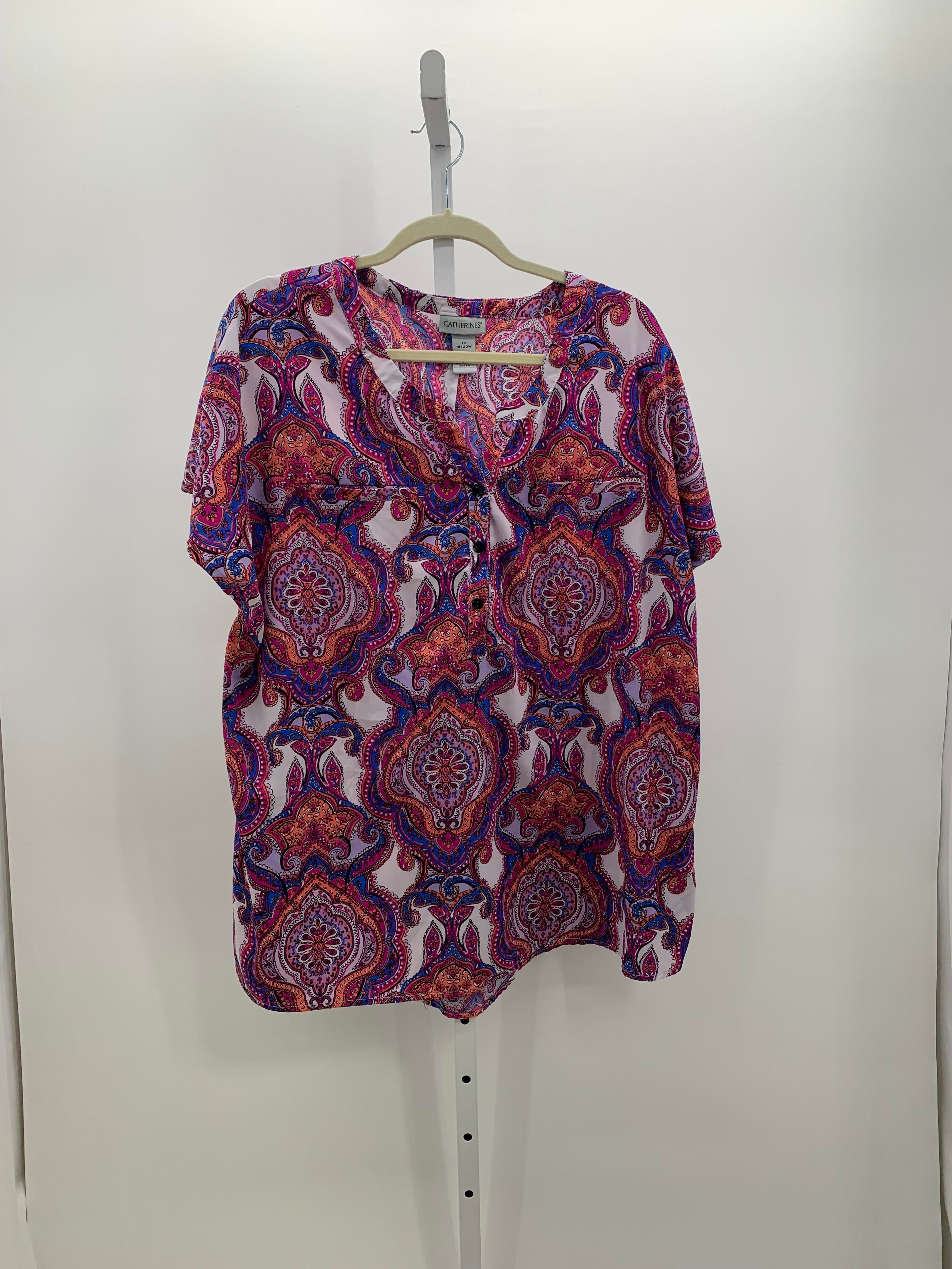 Catherine Size 1X Womens Short Sleeve Shirt