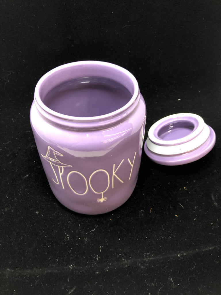 "SPOOKY" PURPLE CANISTER - RAE DUNN.