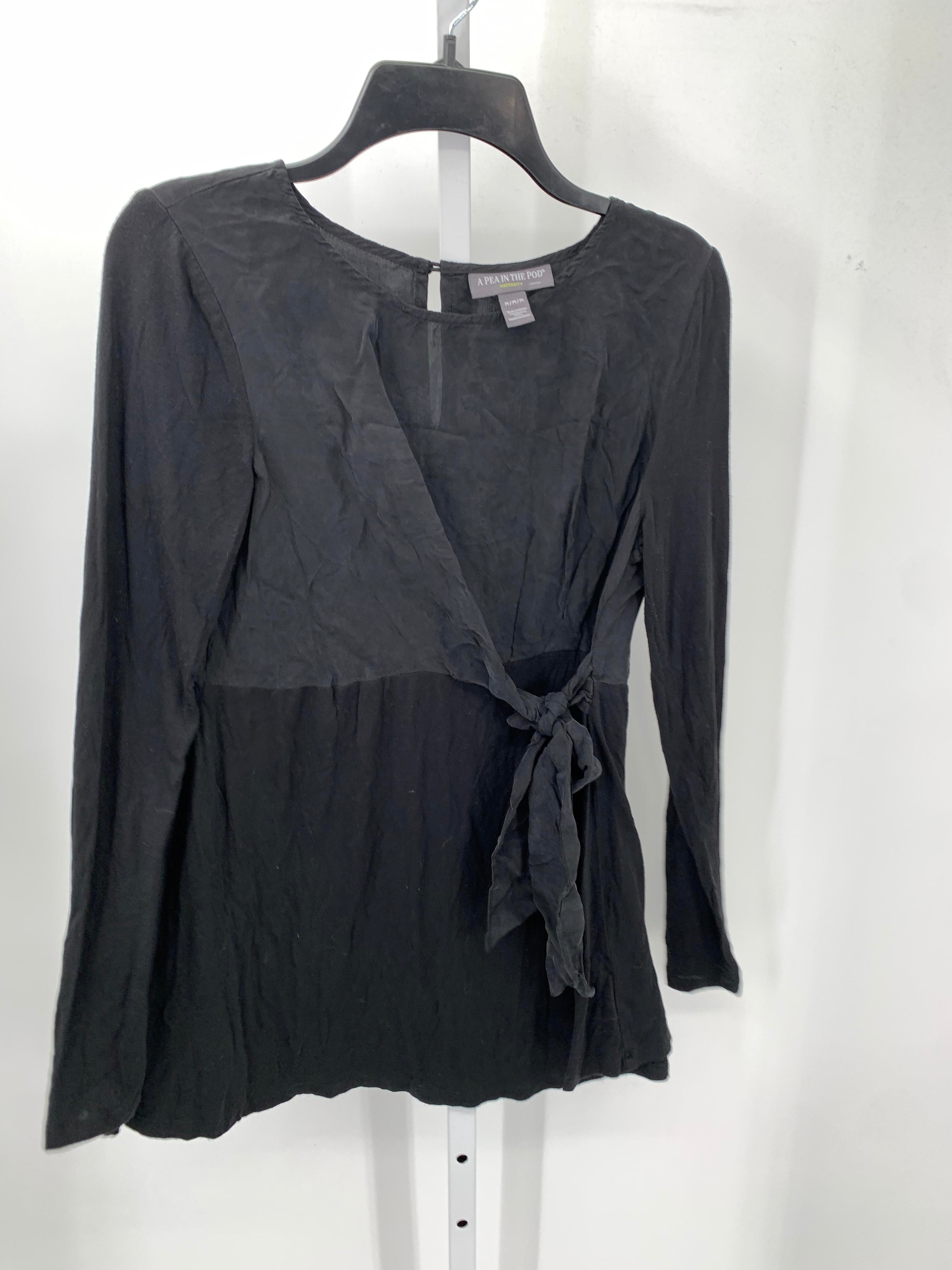 A Pea in the Pod Black Size Medium Maternity Long Sleeve Shirt