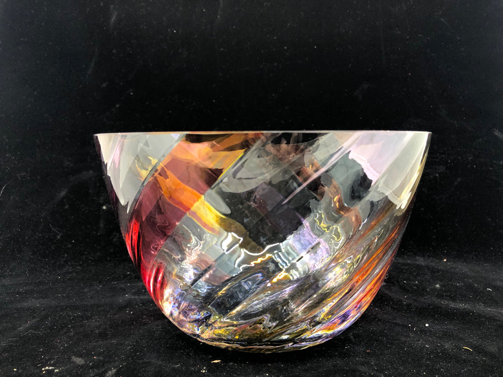 IRIDESCENT COLORFUL SERVING BOWL.