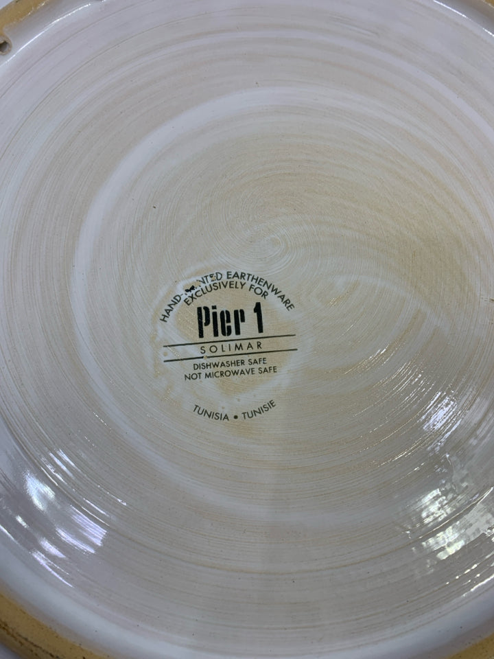 EARTHENWARE BLUE & YELLOW FLORAL PLATTER PIER1.