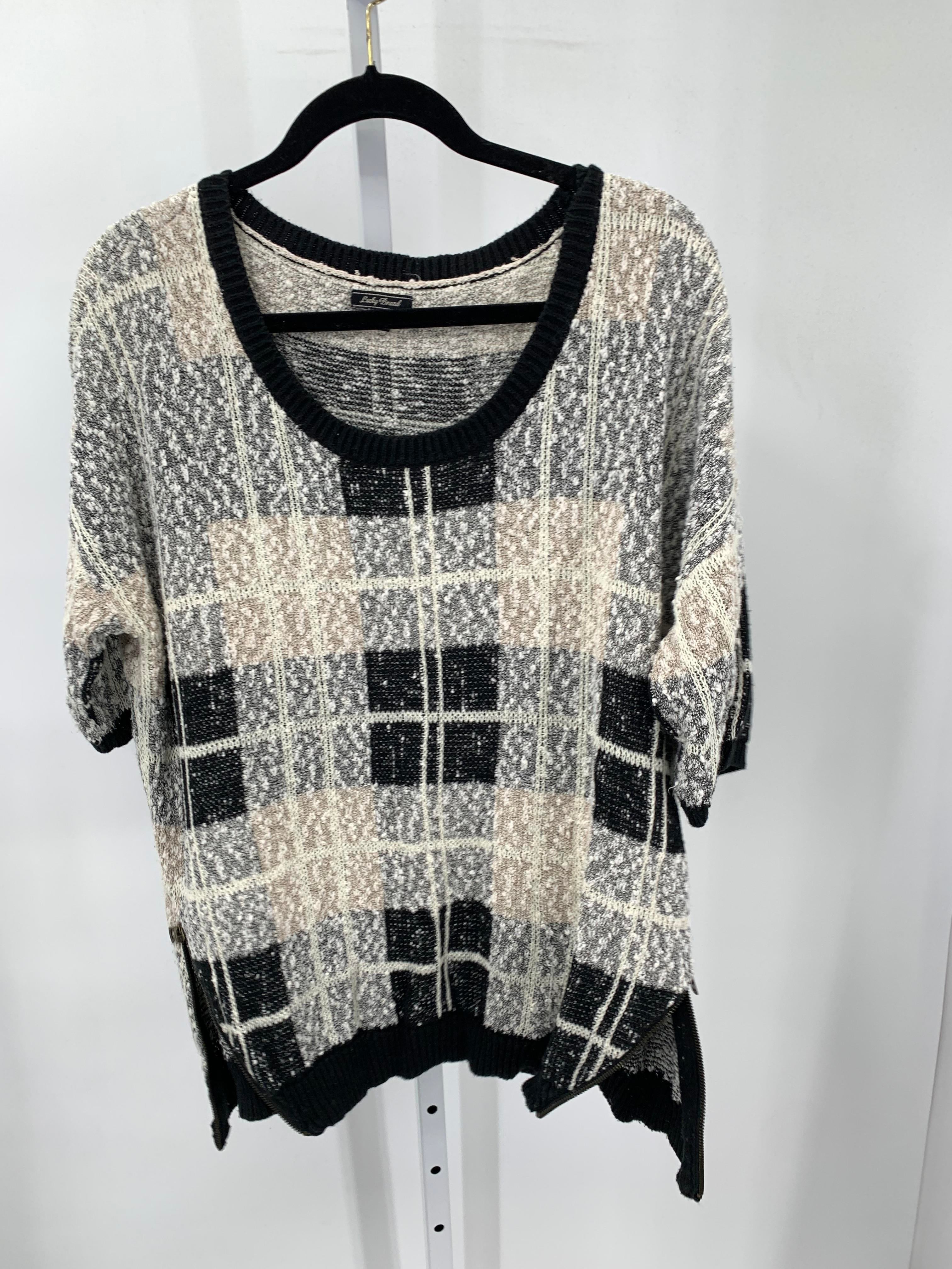 Lucky Brand Size Extra Large Misses Short Slv Sweater