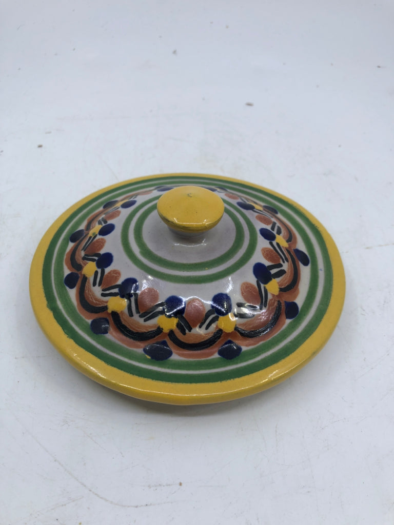 YELLOW/GREEN TEAPOT PUEBLA MEZICO.