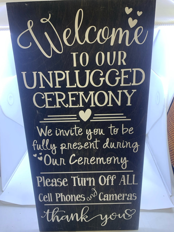 WELCOME TO OUR UNPLUGGED- WALL HANGING.