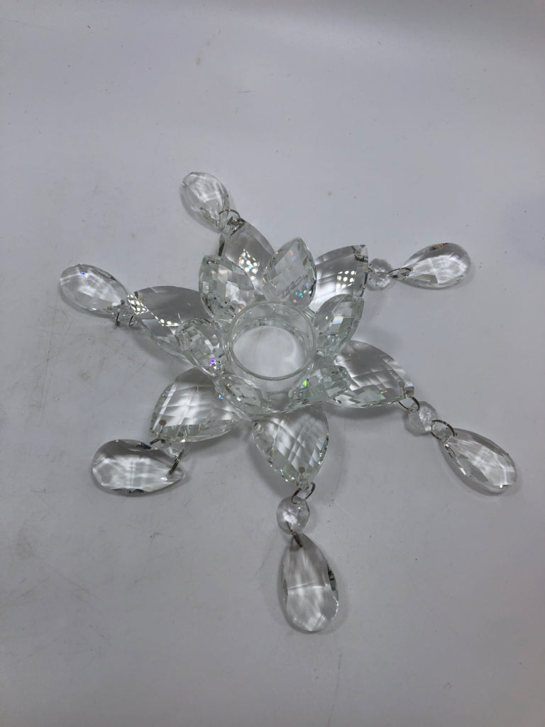 2 CRYSTAL FLOWER CANDLE TOPPER.