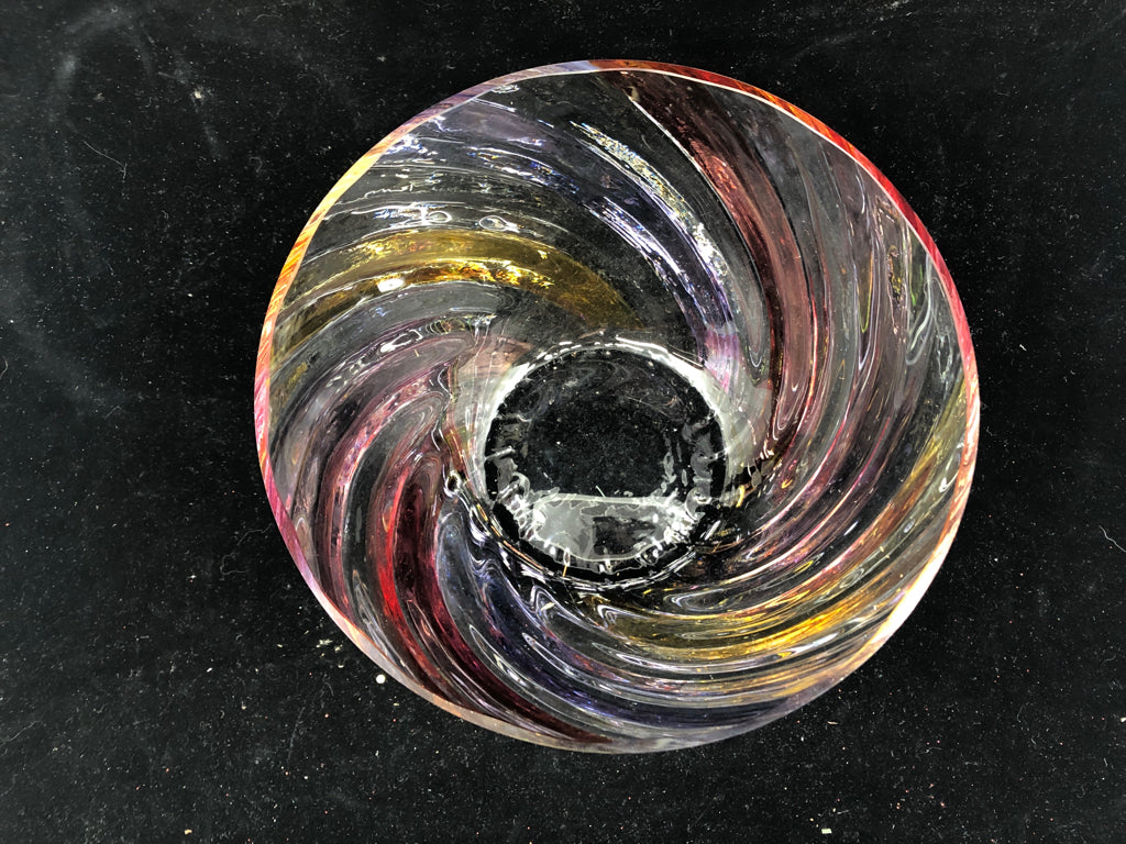 IRIDESCENT COLORFUL SERVING BOWL.