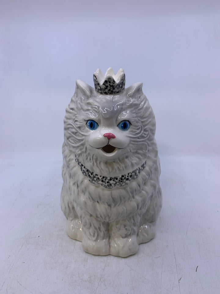 GREY CAT IN CROWN PITCHER.