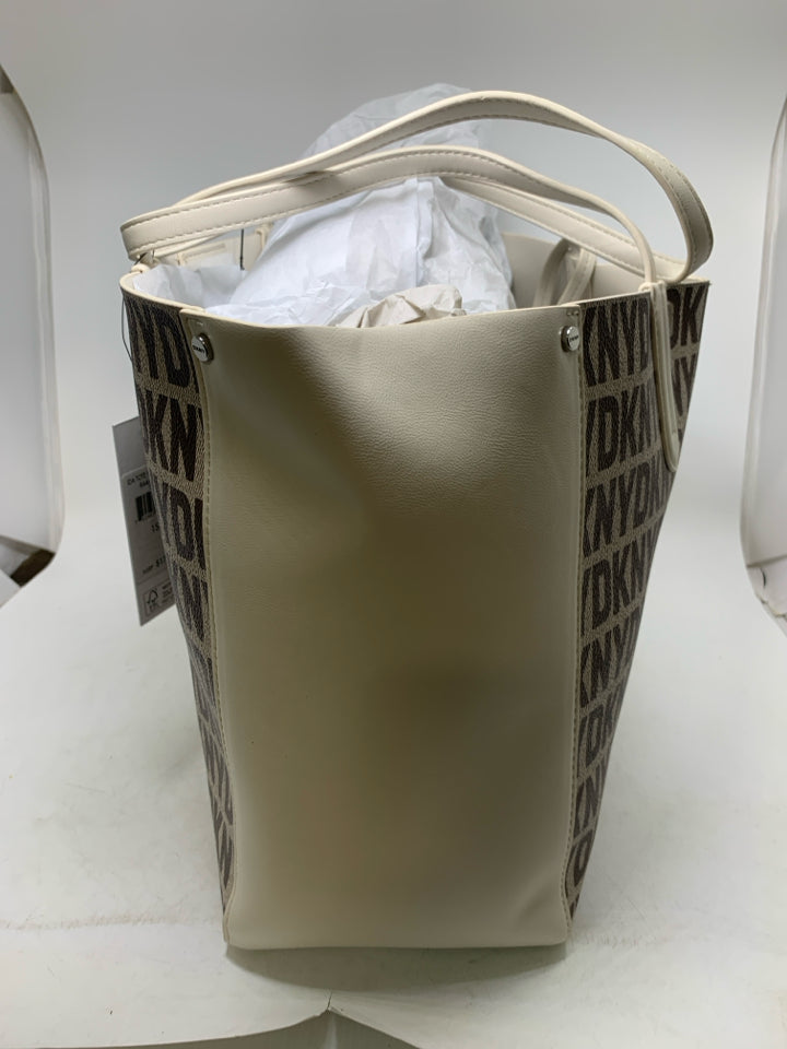 DKNY Ida Brown Monogram Tote Bag W/ Wristlet-New With Tags