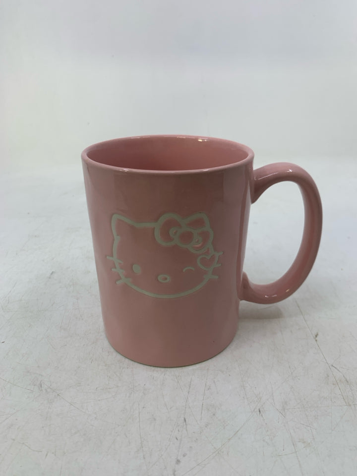 PINK W/ HELLO KITTY FACE MUG.