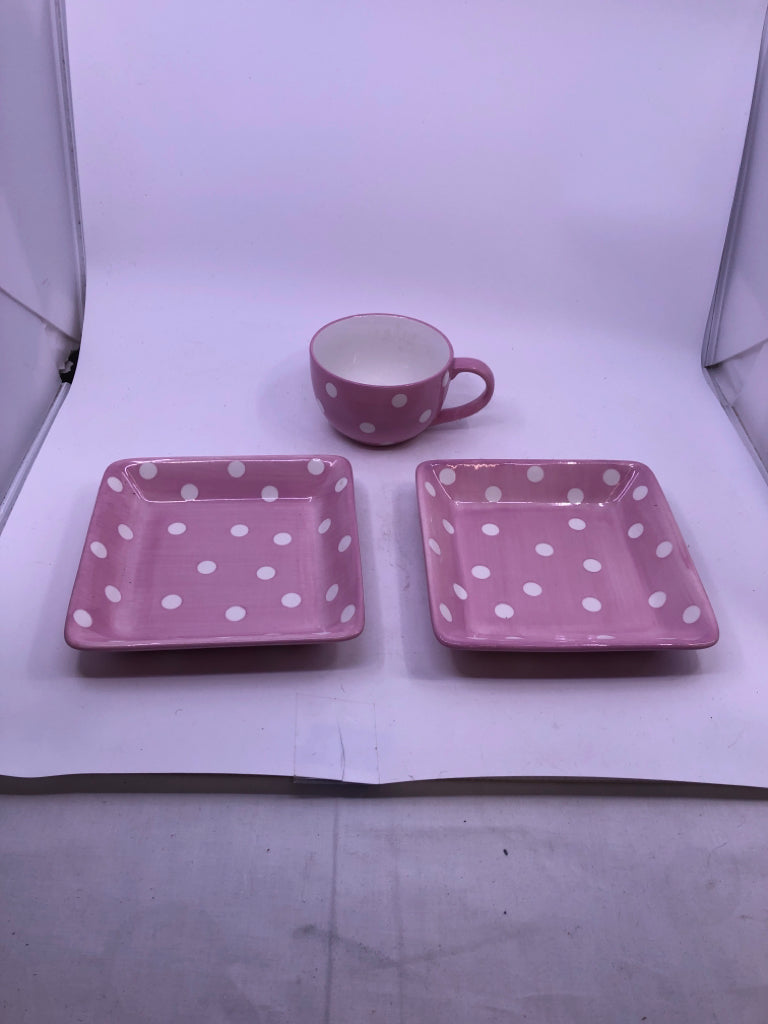 3 PC WHIP CANCER- 2 SQUARE PLATES + 1 MUG.