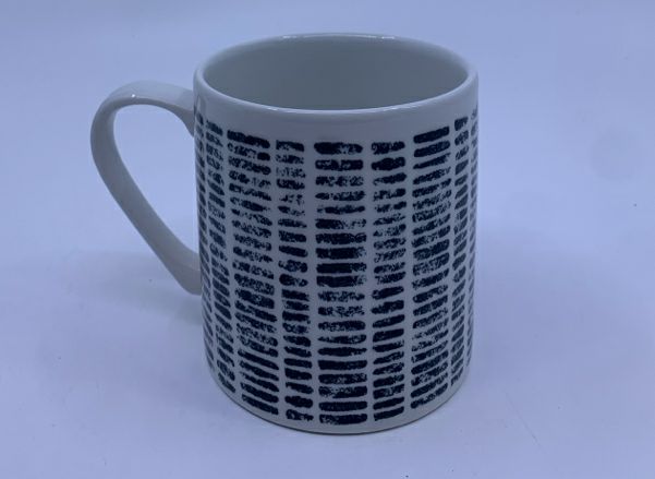 BLACK AND WHITE MUG.