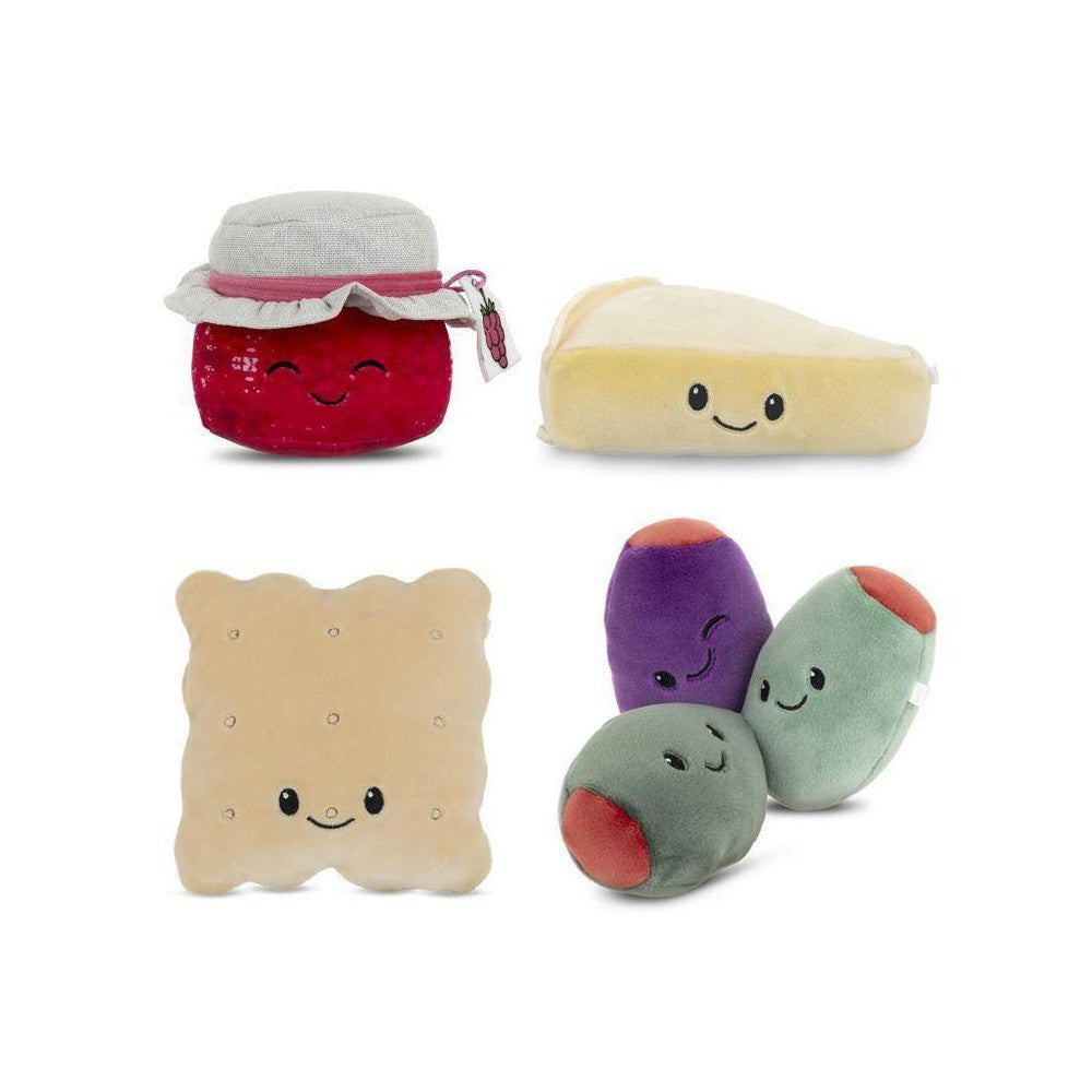 Charcuterie Box Set Brie Cheese, Jam, Olives, Square Cracker 4pc Plush - Giggles