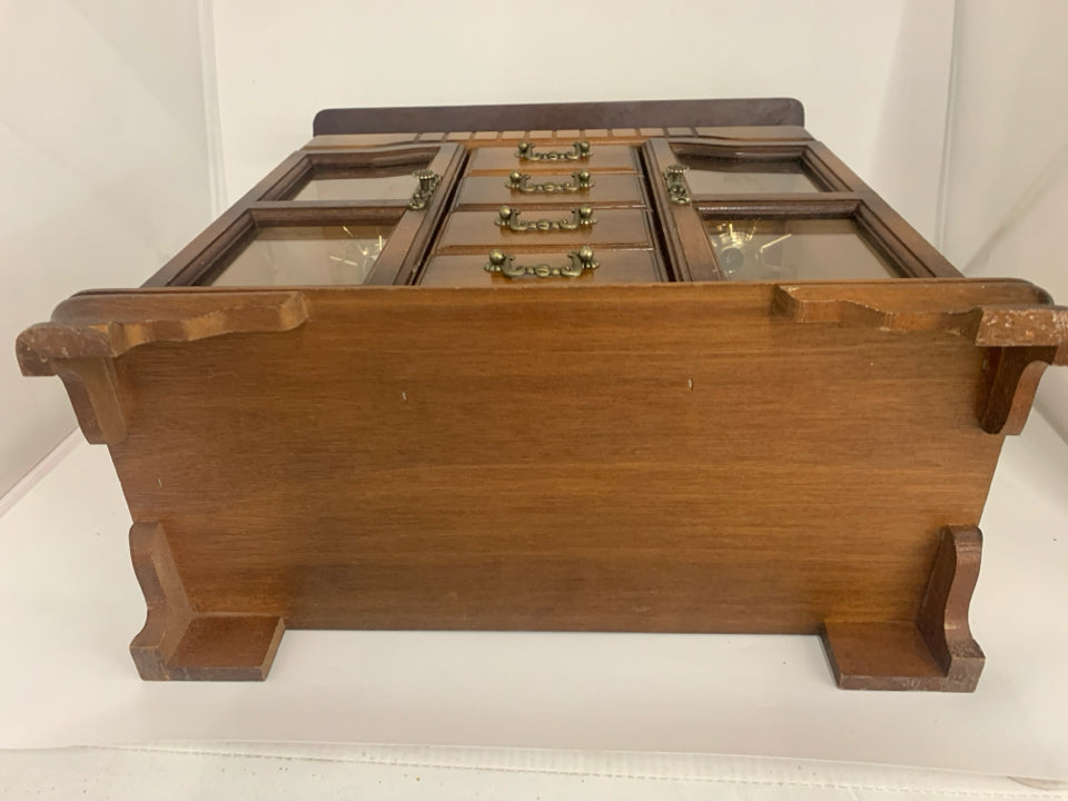 DARK WOOD JEWELRY/MUSIC BOX.